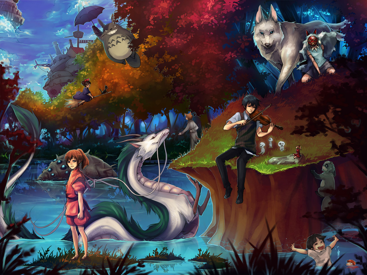 Les Goodies Les Fond D Ecran Ou Wallpaper Des Dessins Animes De Miyazaki Studio Ghibli Le Blog